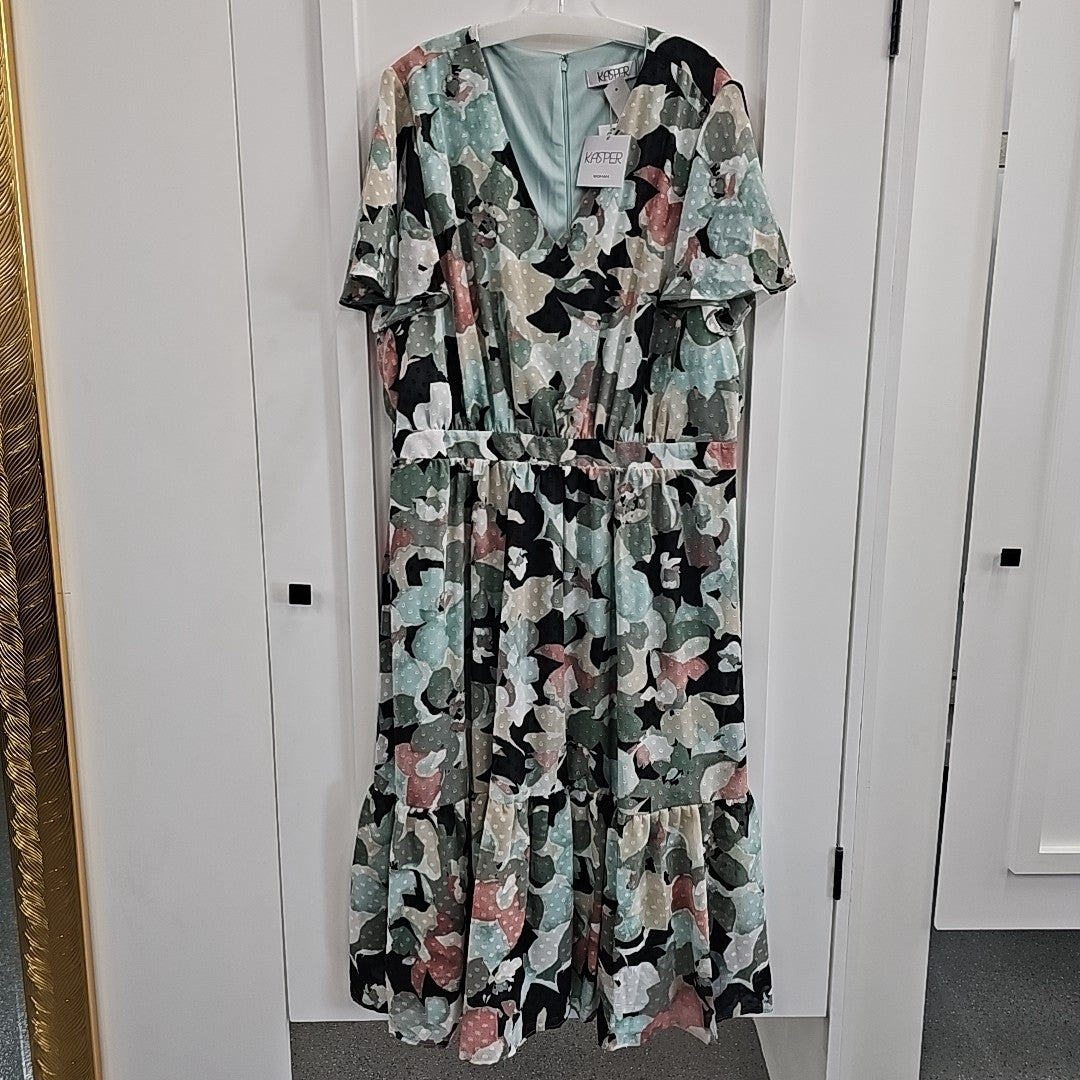 Kasper Size 20W Teal New Dress