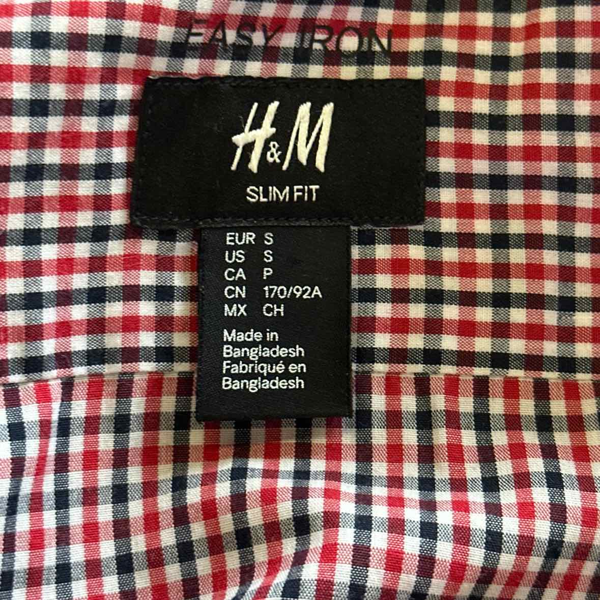 H&M Size S Red MENS Button Down Shirt