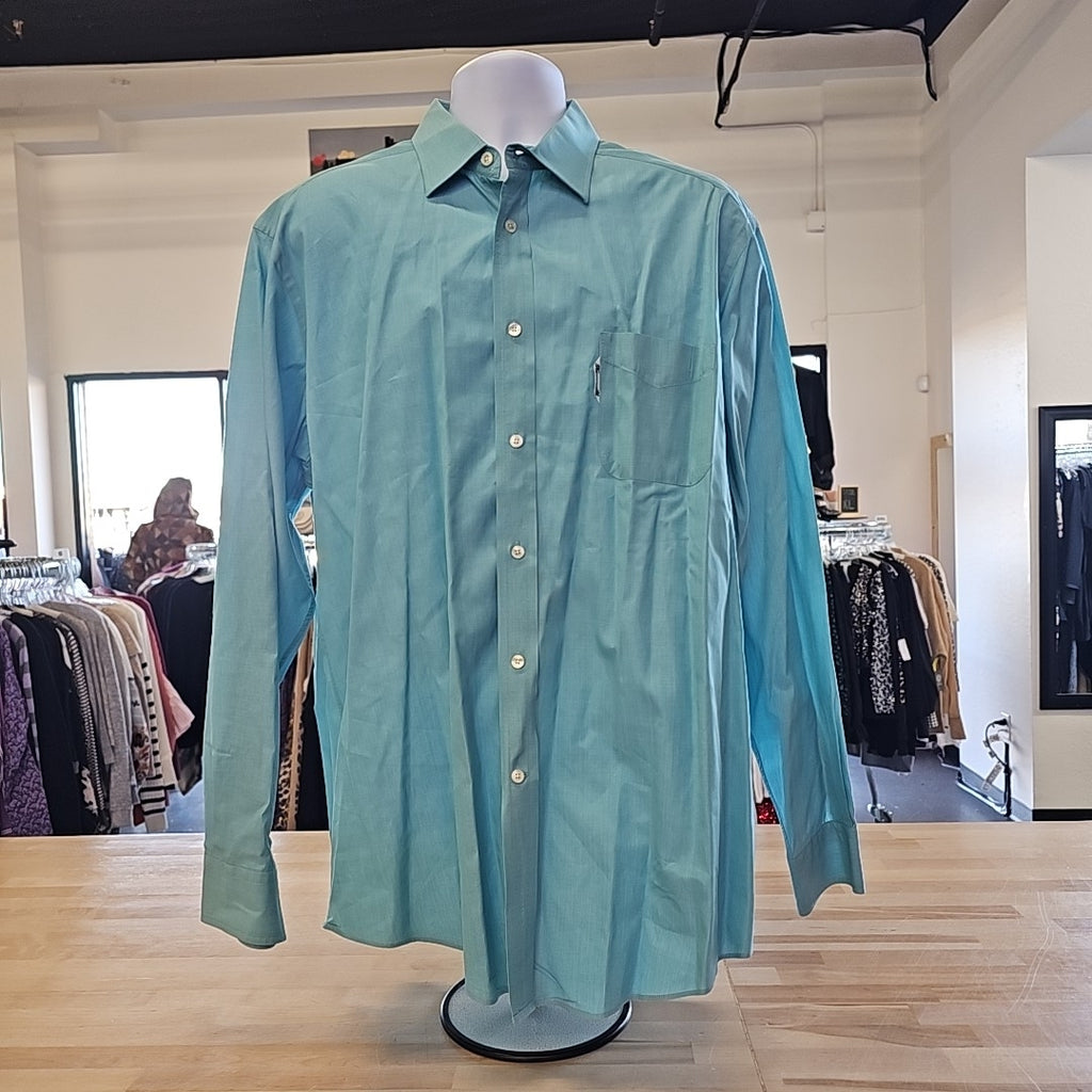 Faconnable Size XL Blue MENS Button Down Shirt