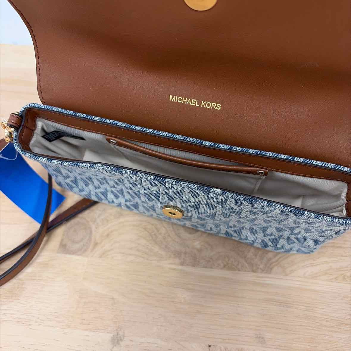 Michael Kors Nolita Small Logo Jacquard Denim Crossbody Bag