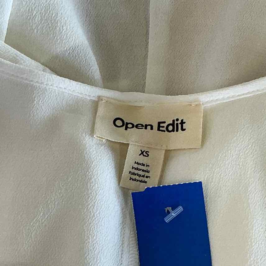 Open Edit Size XS White Preloved Blouse LS