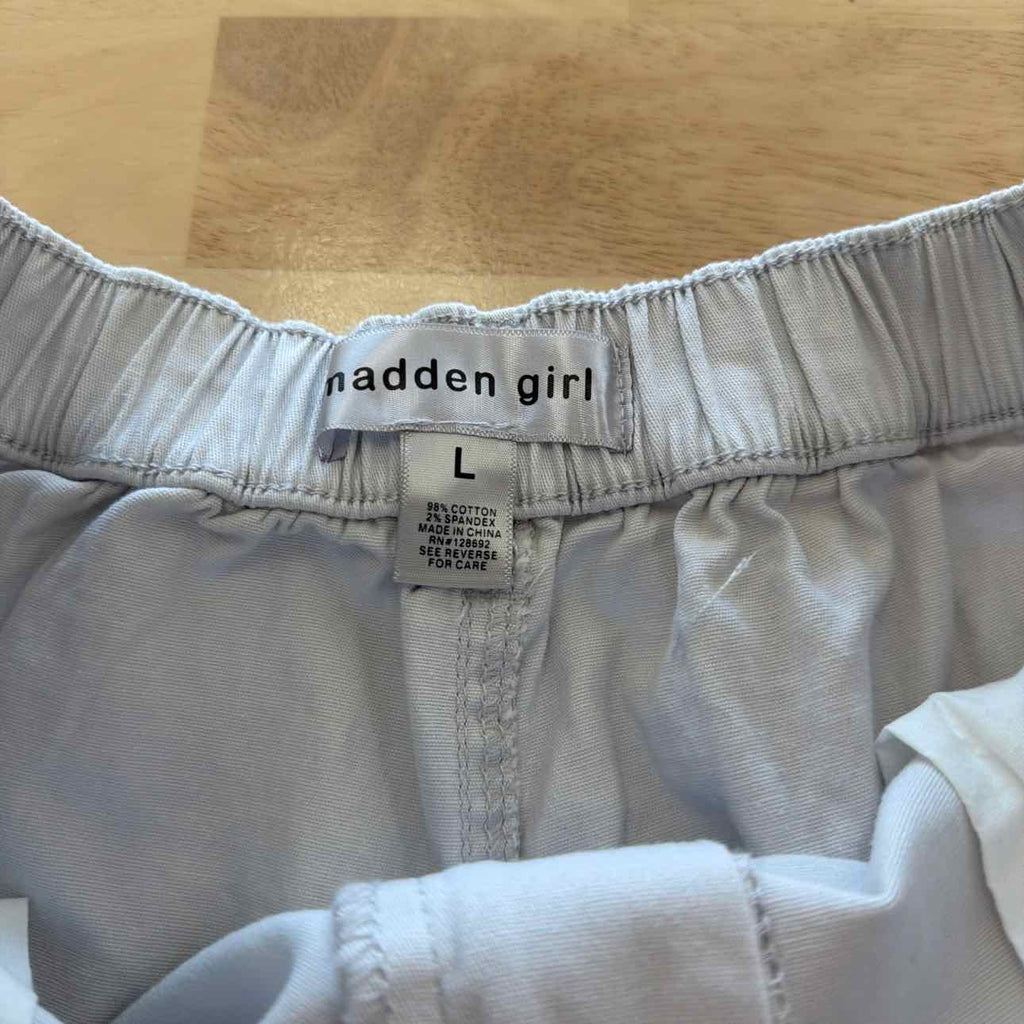Madden Girl Women Size L  Gray New Shorts High Rise Utility Shorts