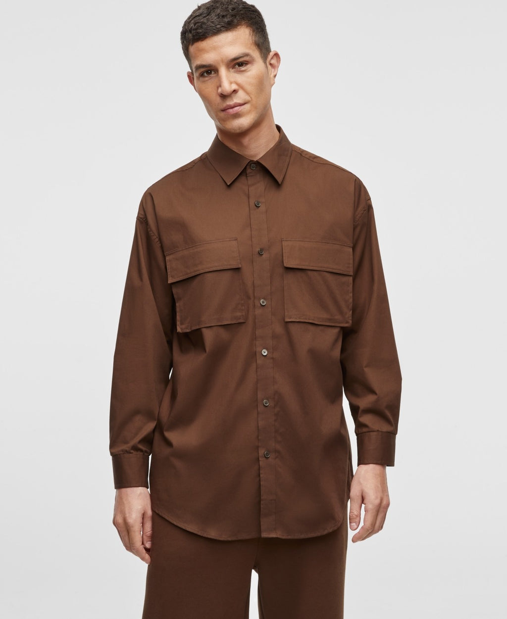 Mode of One Men's Long-Sleeve Button-Front Utility Shirt