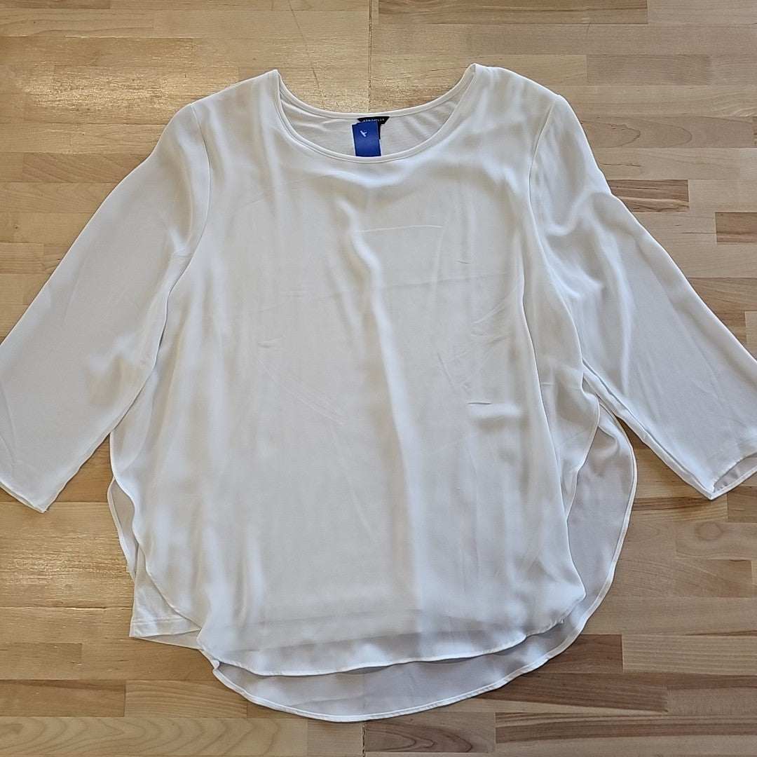 Ann Taylor Size L White Blouse