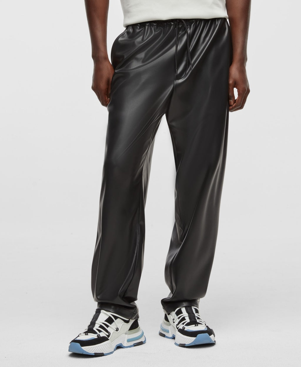 Mode of One Men's Relaxed-Fit Faux-Leather Pull-on Pants