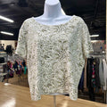 Karen Scott Size M White Green Preloved Shirt