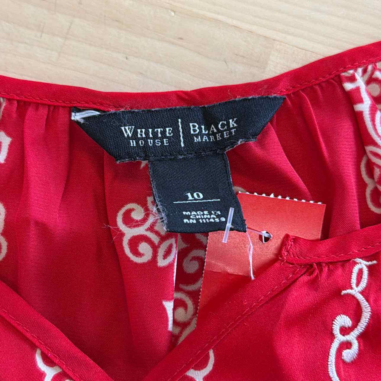 White House Black Market Size 10 Red Preloved Long Sleeve