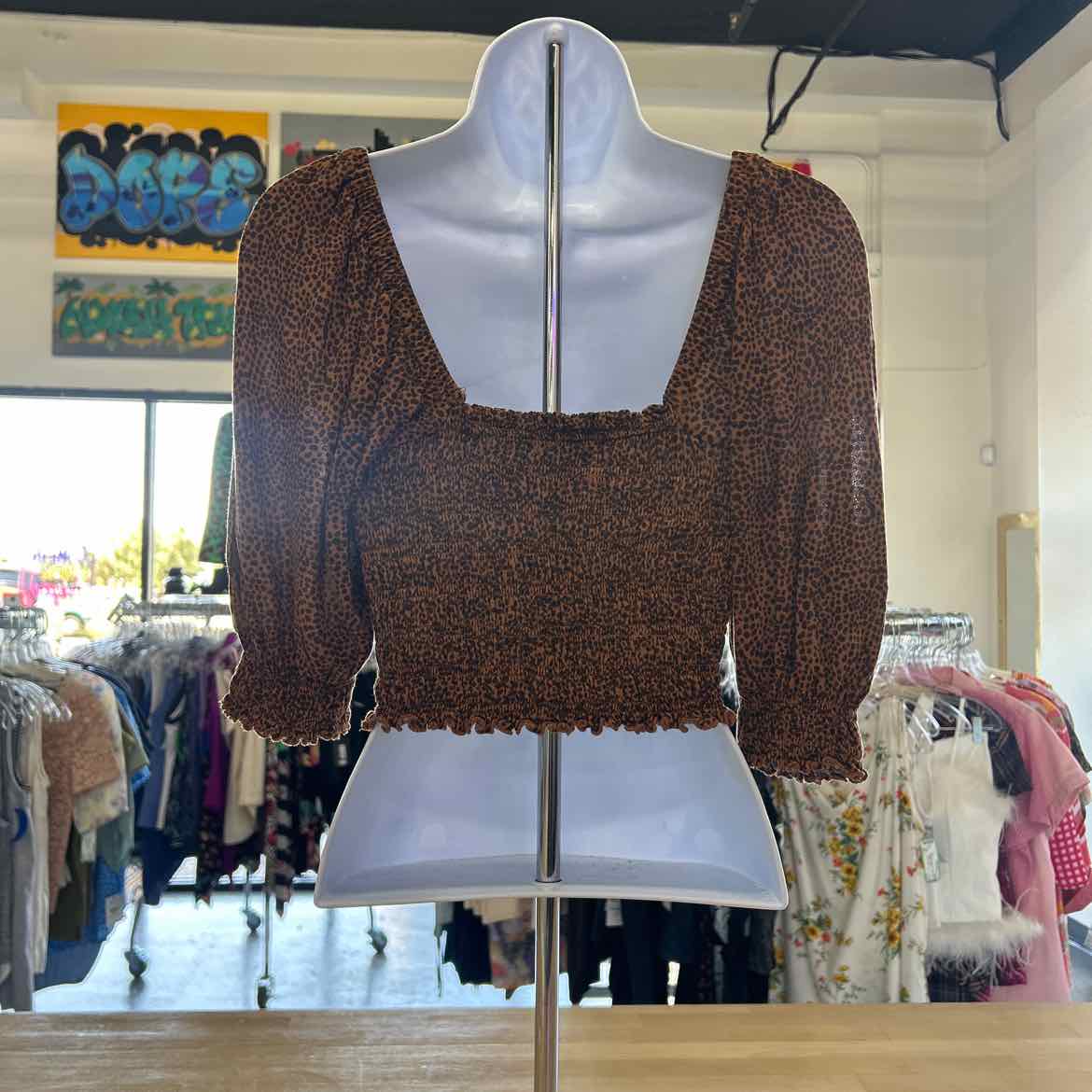 Urban Outfitter Size M Orange Preloved Blouse SS