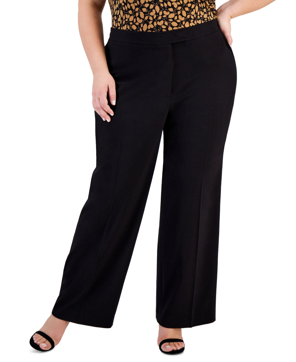 Plus Womens Casual Pull on Wide Leg Pants