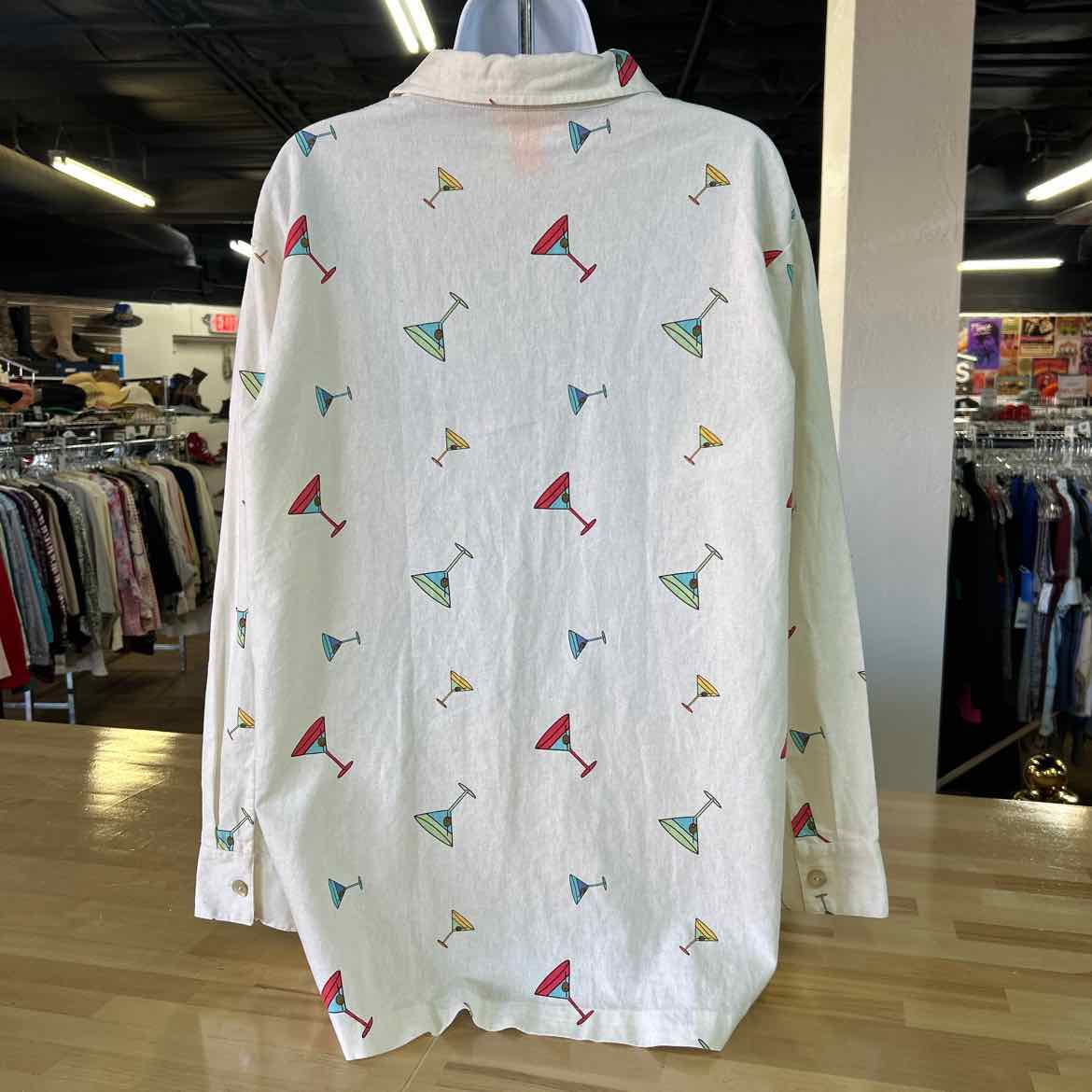 Sunberry Size L White Preloved Button Down LS
