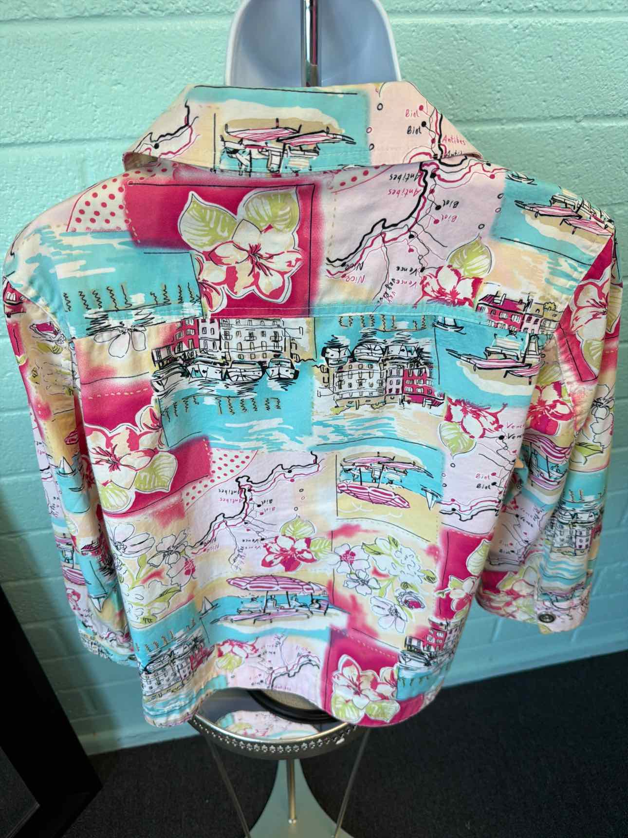 Christopher & Banks Size M Pink & Turquiose Jacket