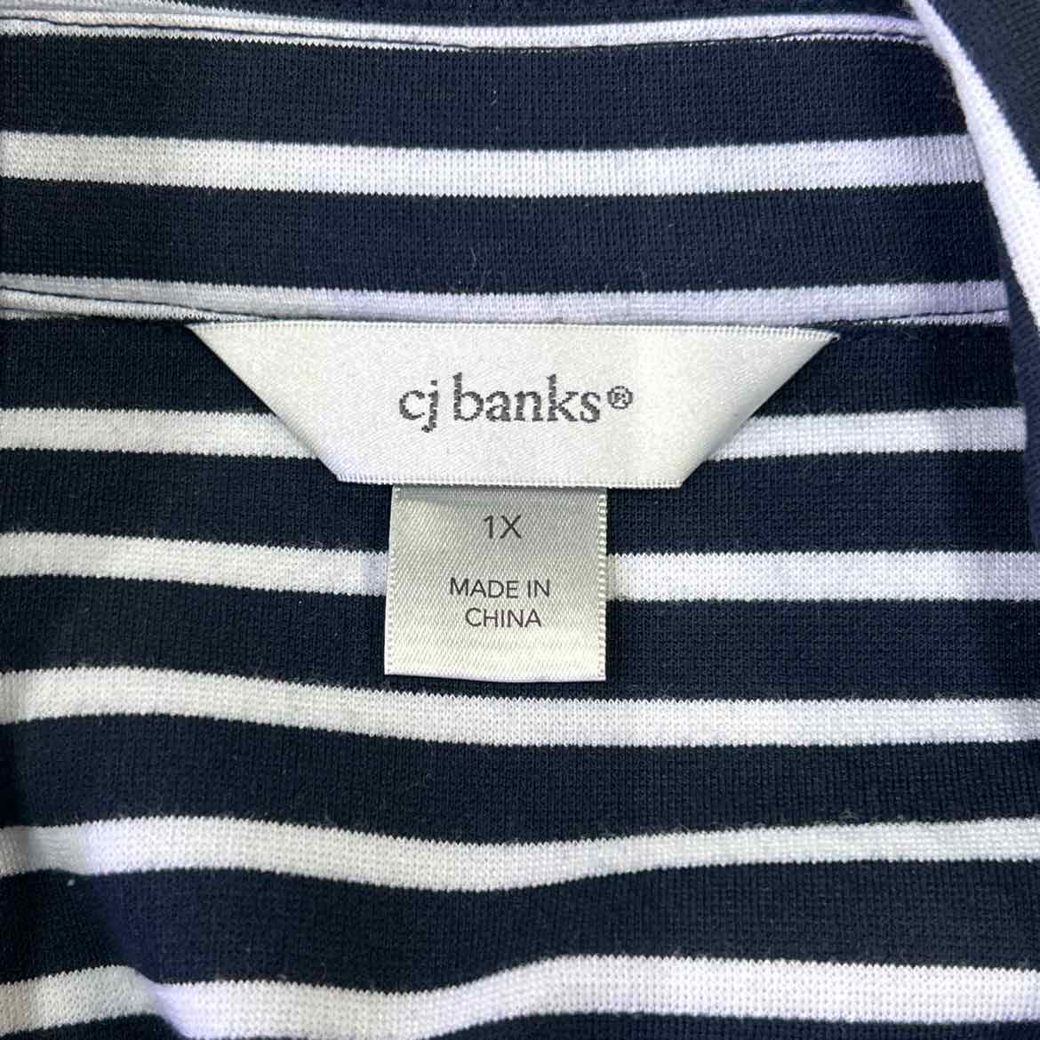 CJ Banks Size 1X Blue/White Blazer