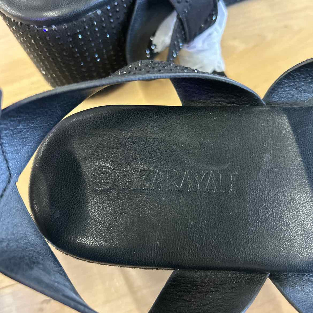 Azarayah Size 10 Black Rhinestone Preloved Sandals