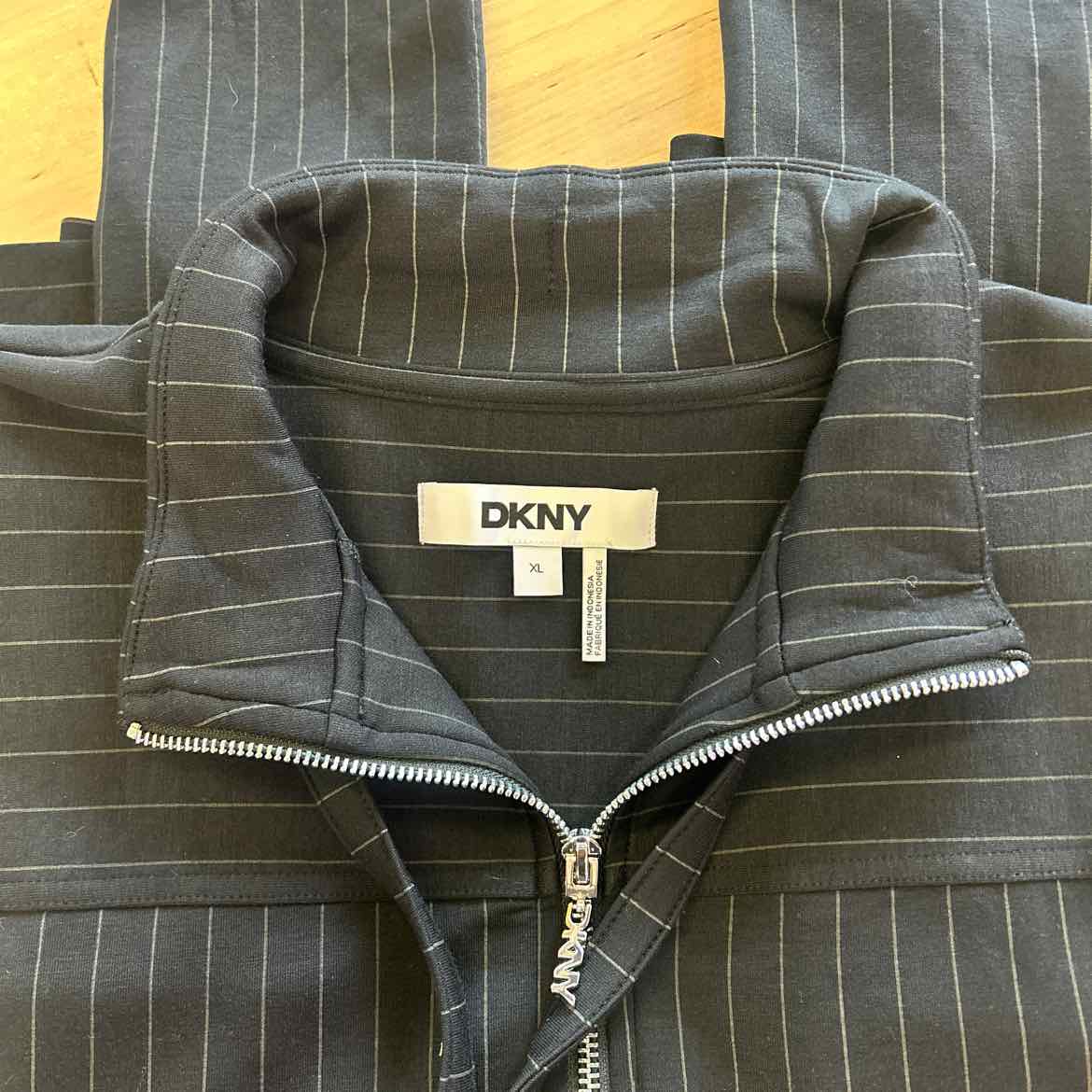 Dkny Women's Pinstripe Zip-Front Stand-Collar Jacket