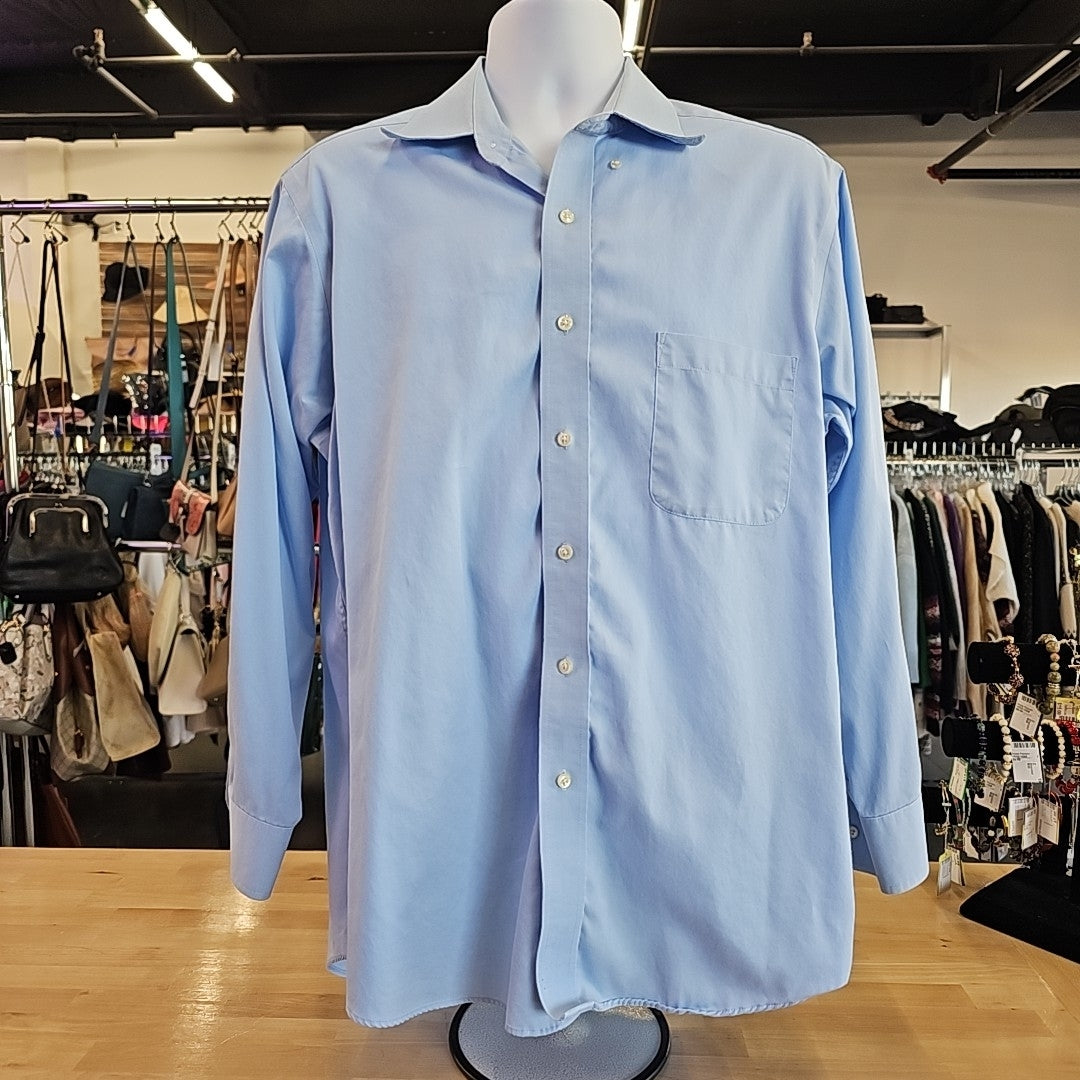 Izod Size L Blue MENS Button Down Shirt