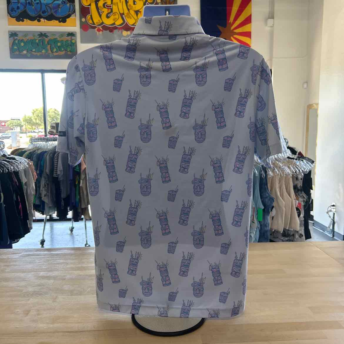 Bad Birdie Size S Blue Purple Preloved MENS Polo
