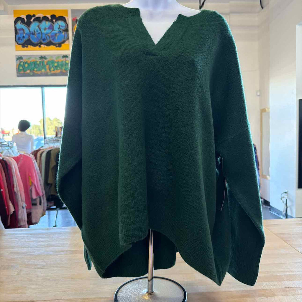 Vince Camuto Womens Dropped-Shoulder V-Neck Windsor Moss