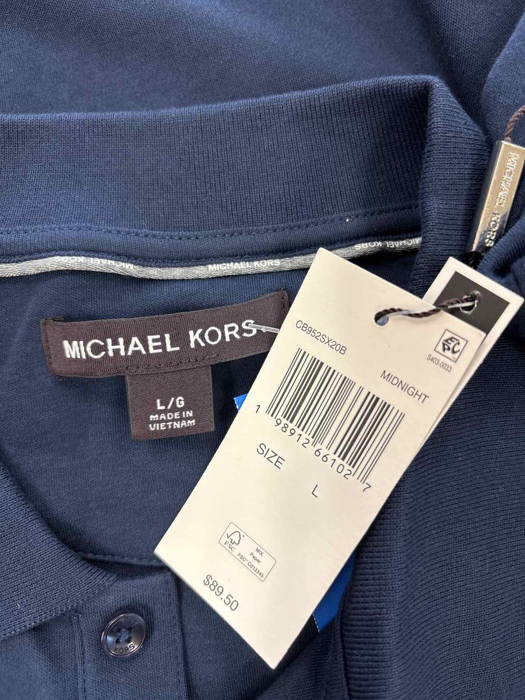 Michael Kors Size L Navy New MENS Polo
