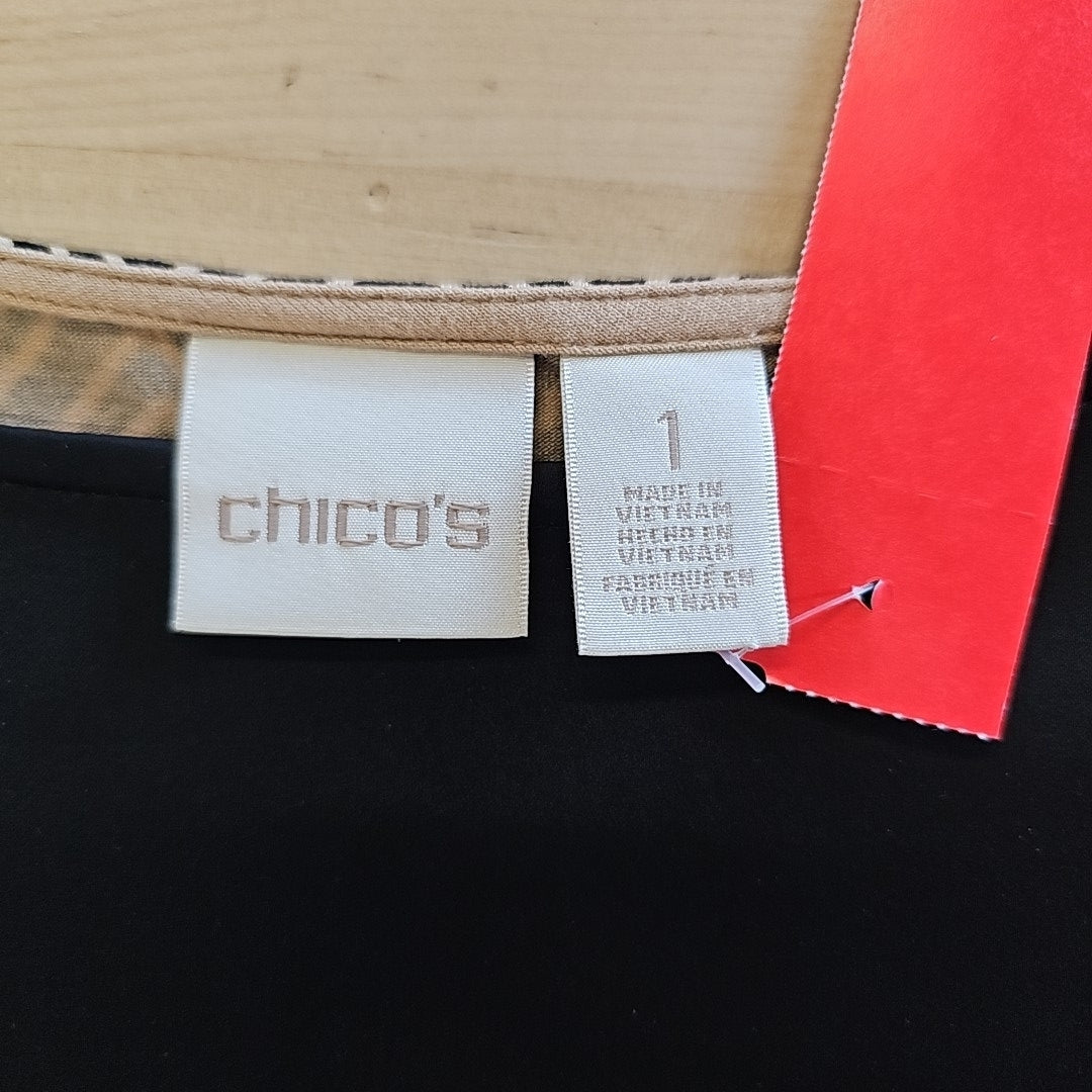 Chico's Size 1 Black Used Blouse