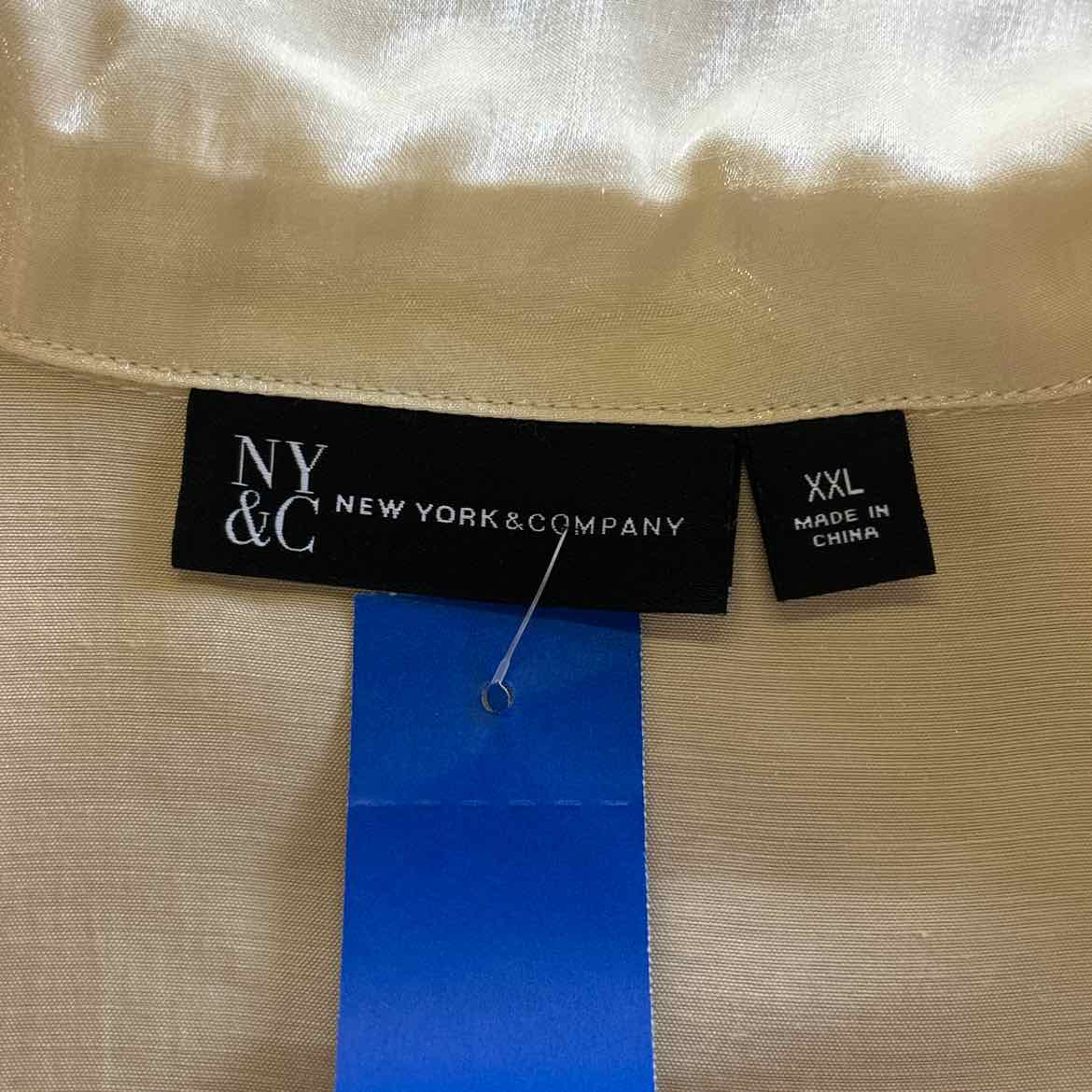 NY & Company Size XXL Gold Preloved Button Down LS