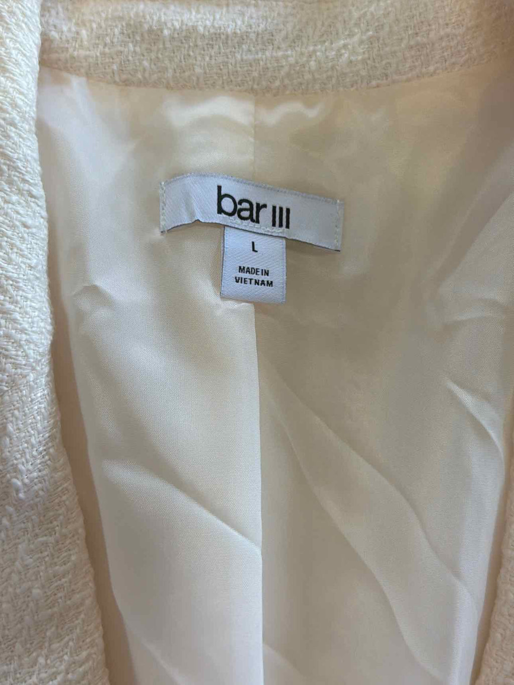 Bar III Size L White Blazer
