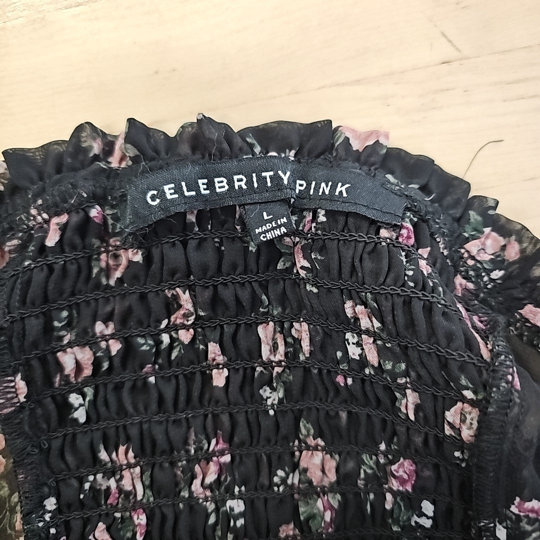 Celebrity Pink Juniors' Ruched Long-Sleeve Bodysuit