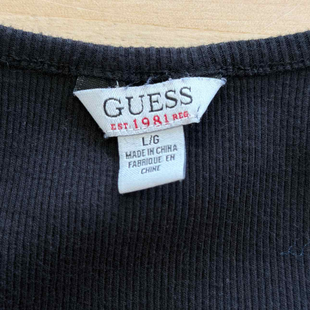 Guess Size L Black Preloved Tank