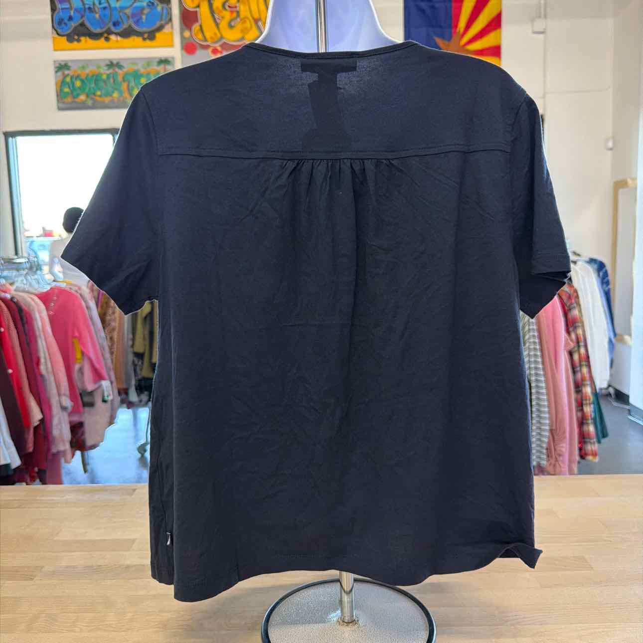 Nautica Women's Jeans Short Sleeve Tie Front Knit Top