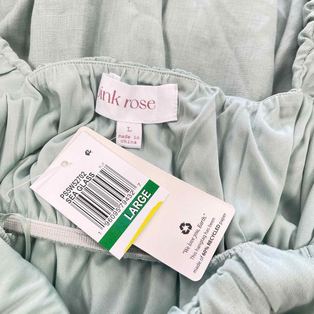 pink rose Size L Mint green New Dress