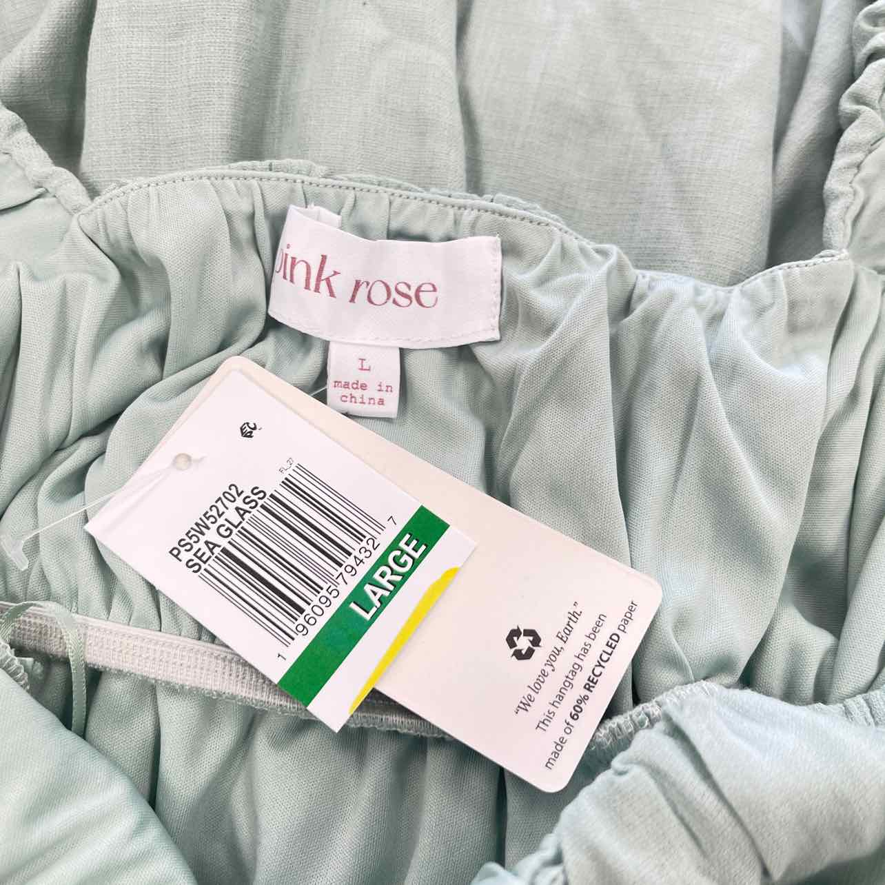 pink rose Size L Mint green New Dress