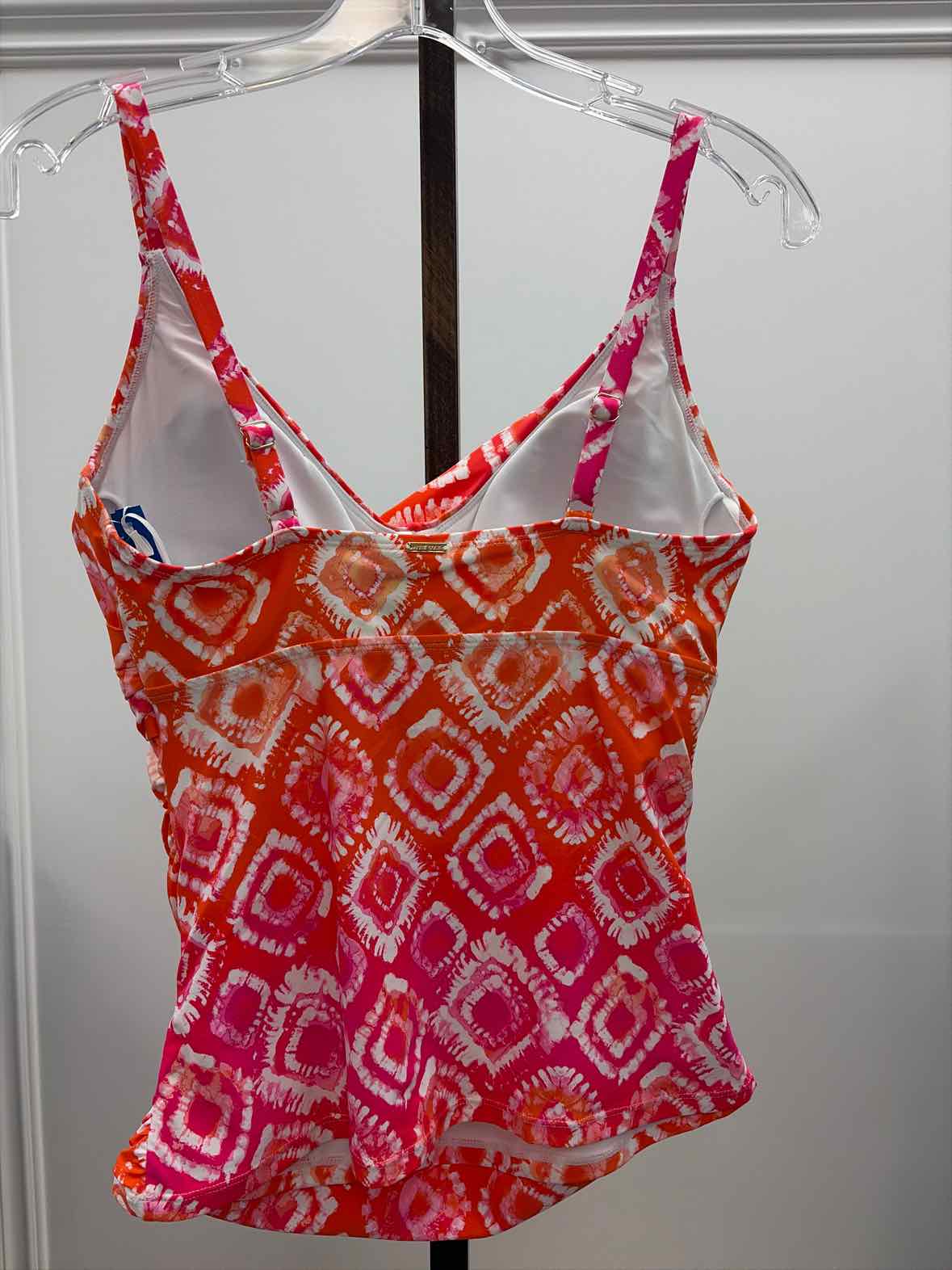 Anne Cole Size 34DD/36D Tie Dye Foulard Underwire Drape-Front Tankini Top - Mult