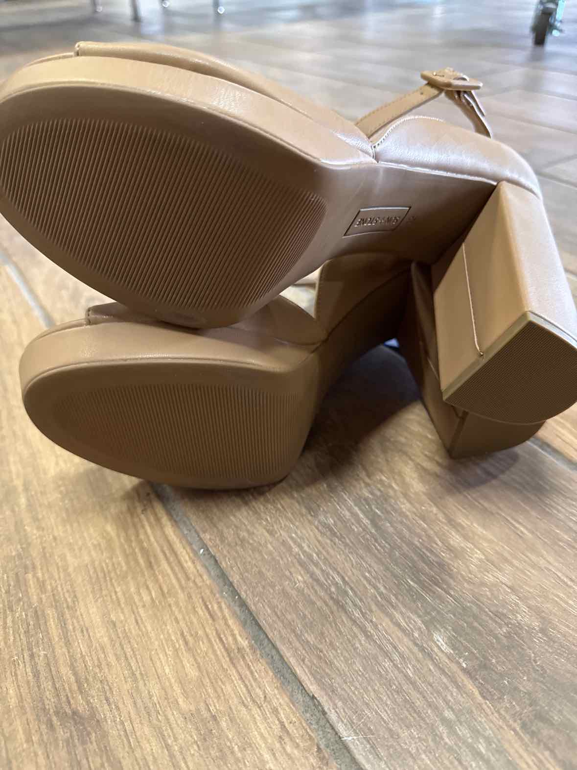 Sun Stone Reemaa Block-Heel Platform San Nude 12M