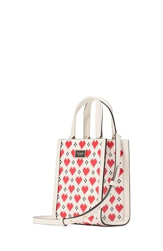 Kate Spade New York Manhattan Pixel Hearts Embossed Saffiano Leather Mini Tote