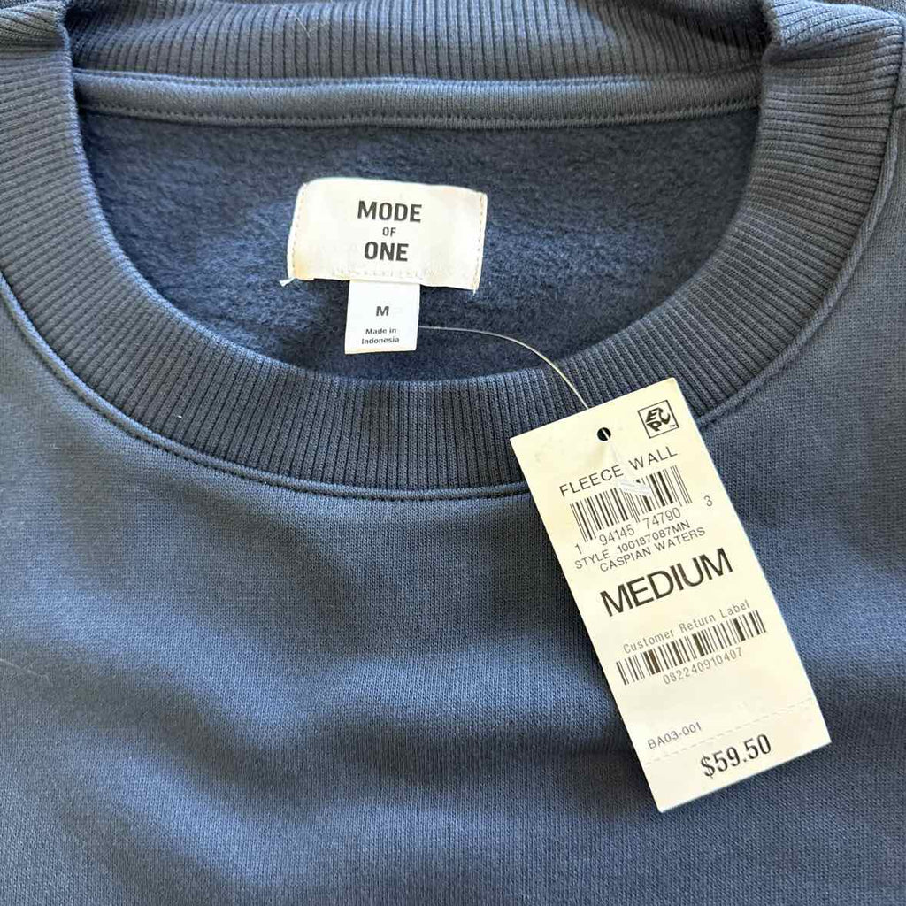 Mode of One Men's Relaxed-Fit Fleece Sweatshirt  - Caspian Waters NWT