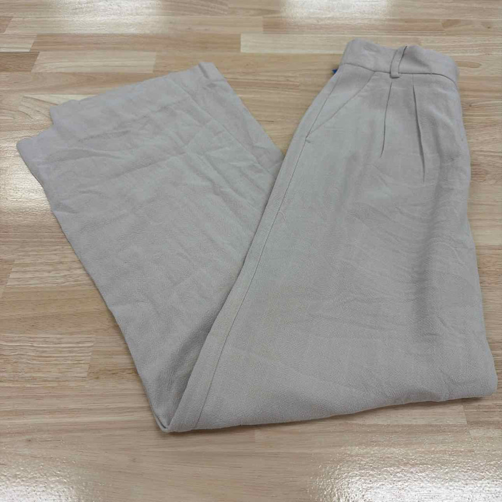 BCX Size 5 Pleat-Front Mid-Rise Wide-Leg Pants - Sand
