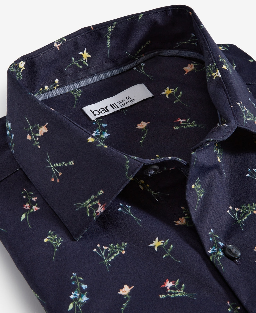 Bar Iii Mens Slim Fit Button Down Dress Shirt