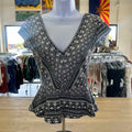 Deletta Size XS Black/White Preloved Blouse SS