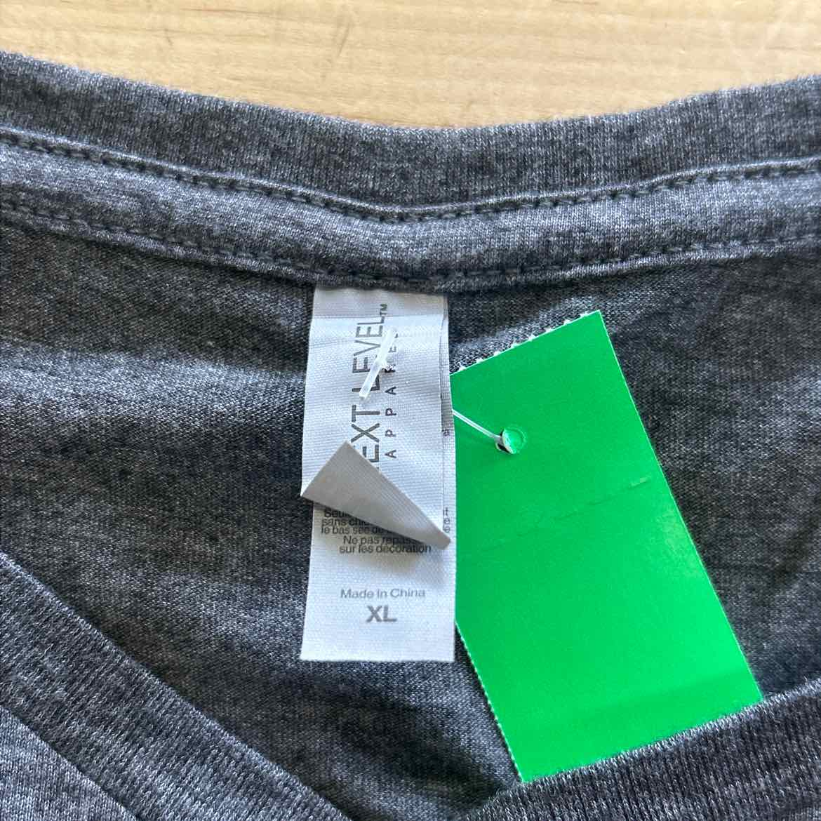Next Level Size XL Gray Preloved T-Shirt SS