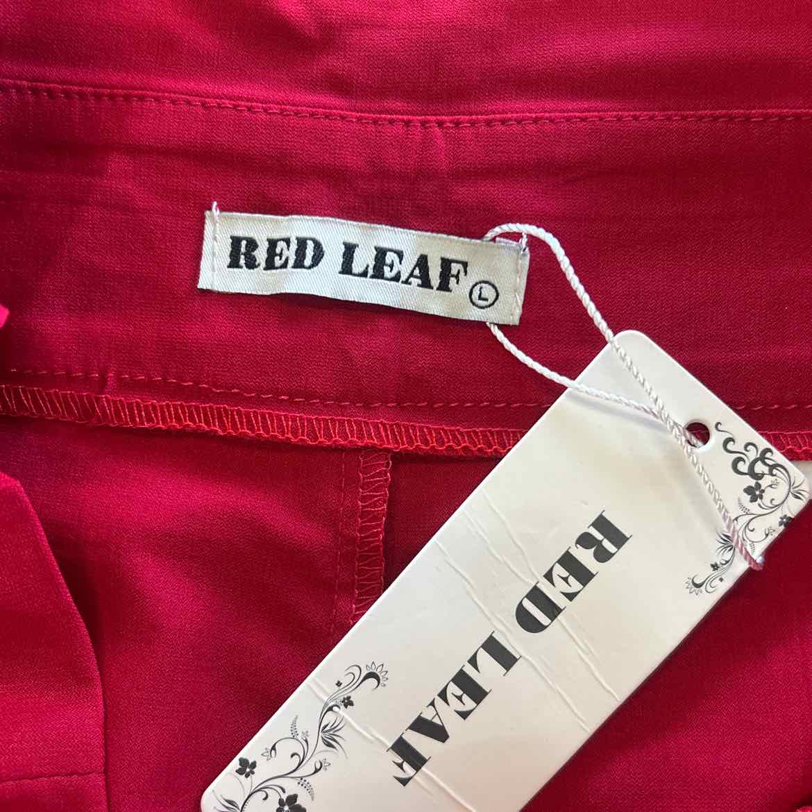Red Leaf Size L Red New Pants