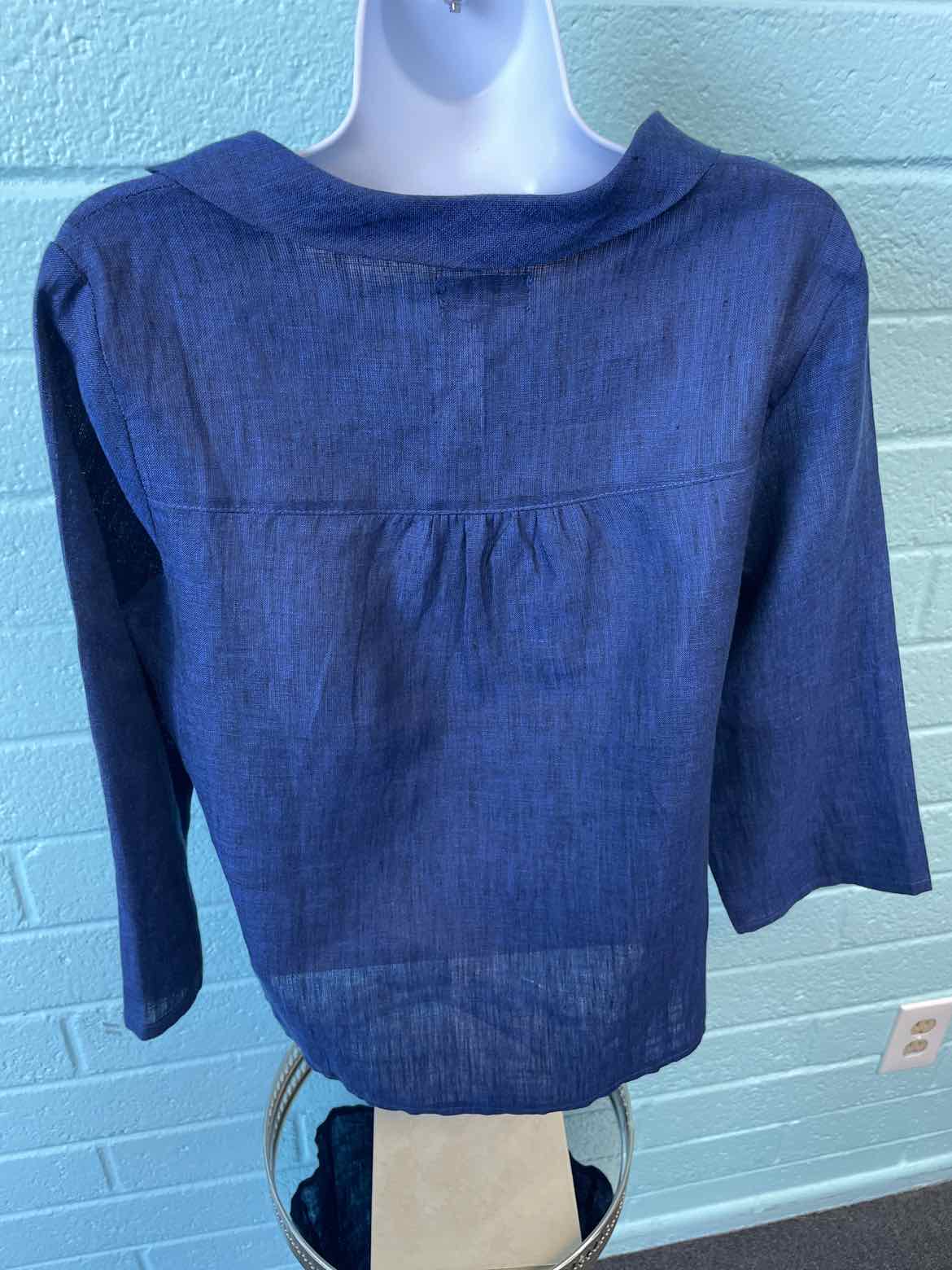 Lina Tomei Size S Navy Blouse