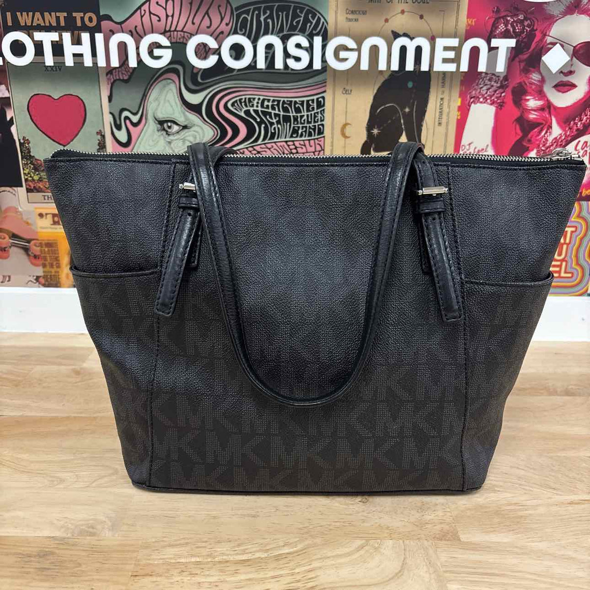 Michael Kors Black Leather Totes