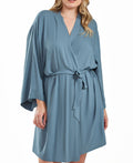 icollection Size 2X Bree Plus Size Modal Robe with Looped Self Tie Sash and Inne