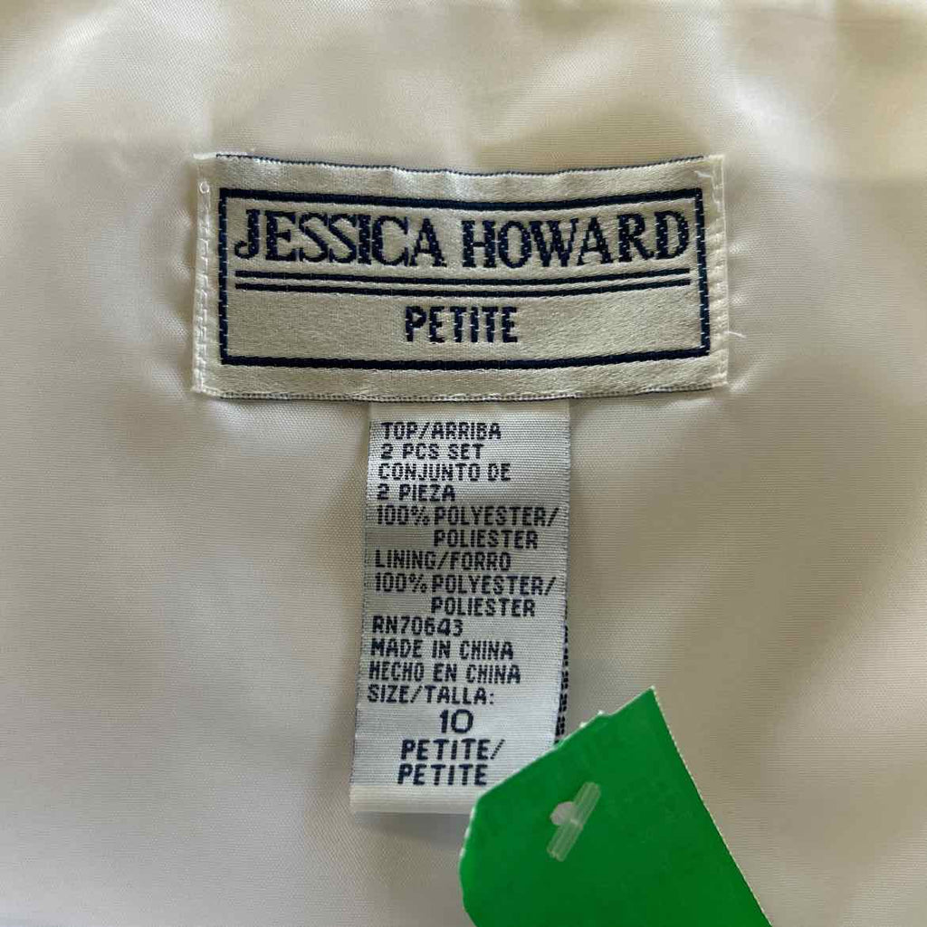 Jessica Howard Size 10 White Polyester Preloved 2 Piece Set