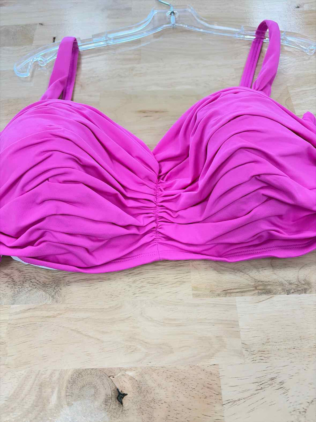 Bleu Size 38DD Shirred Bikini Top - Dahlia