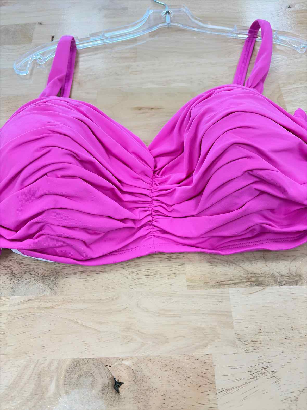 Bleu Size 38DD Shirred Bikini Top - Dahlia