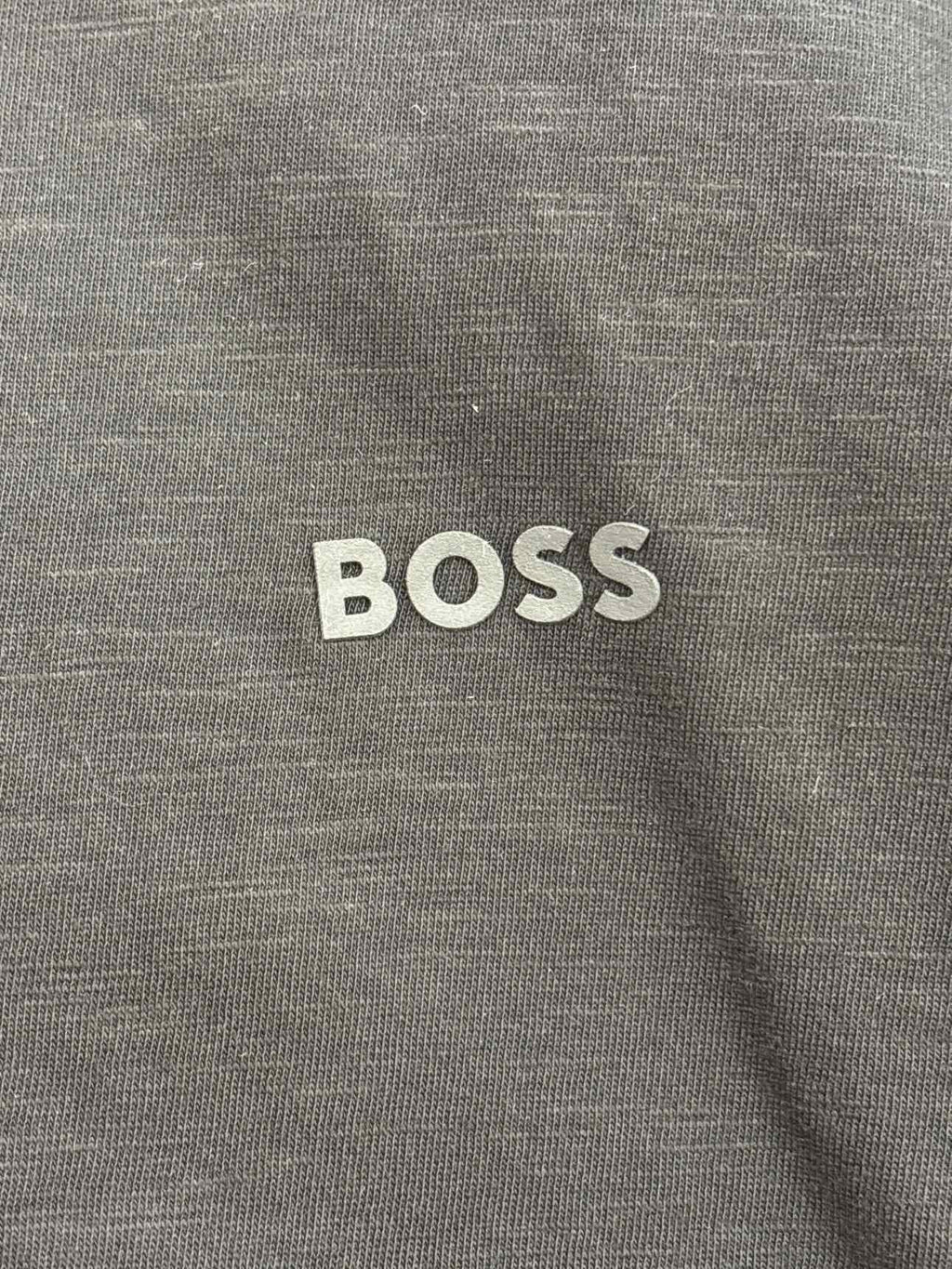 BOSS Size L Slub-cotton T-shirt with Logo Detail