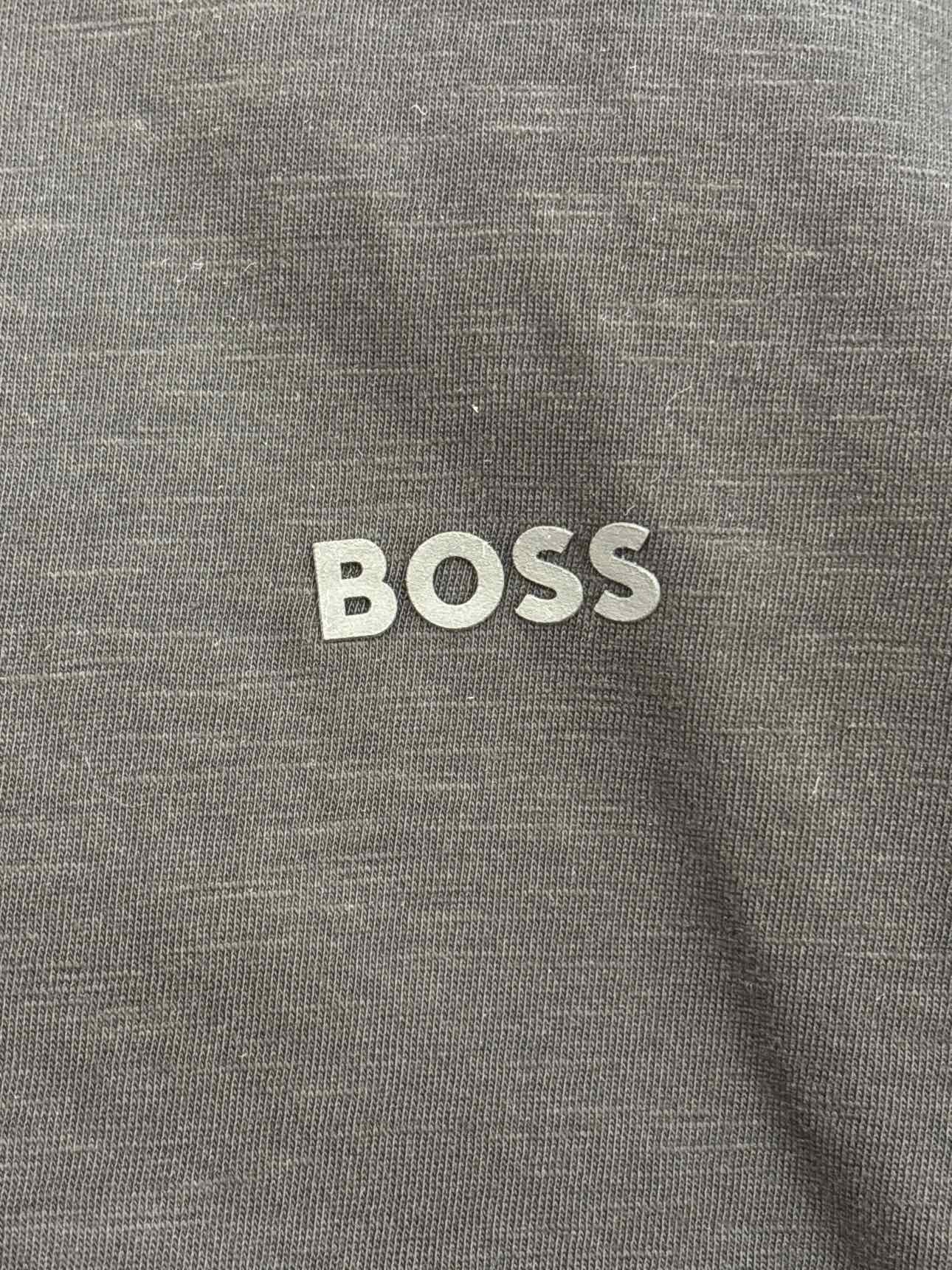 BOSS Size L Slub-cotton T-shirt with Logo Detail