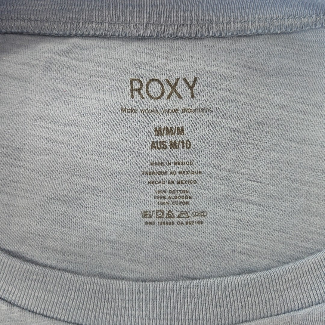 Roxy Size M Infinity Blue Beach Graphic Tee Size Medium
