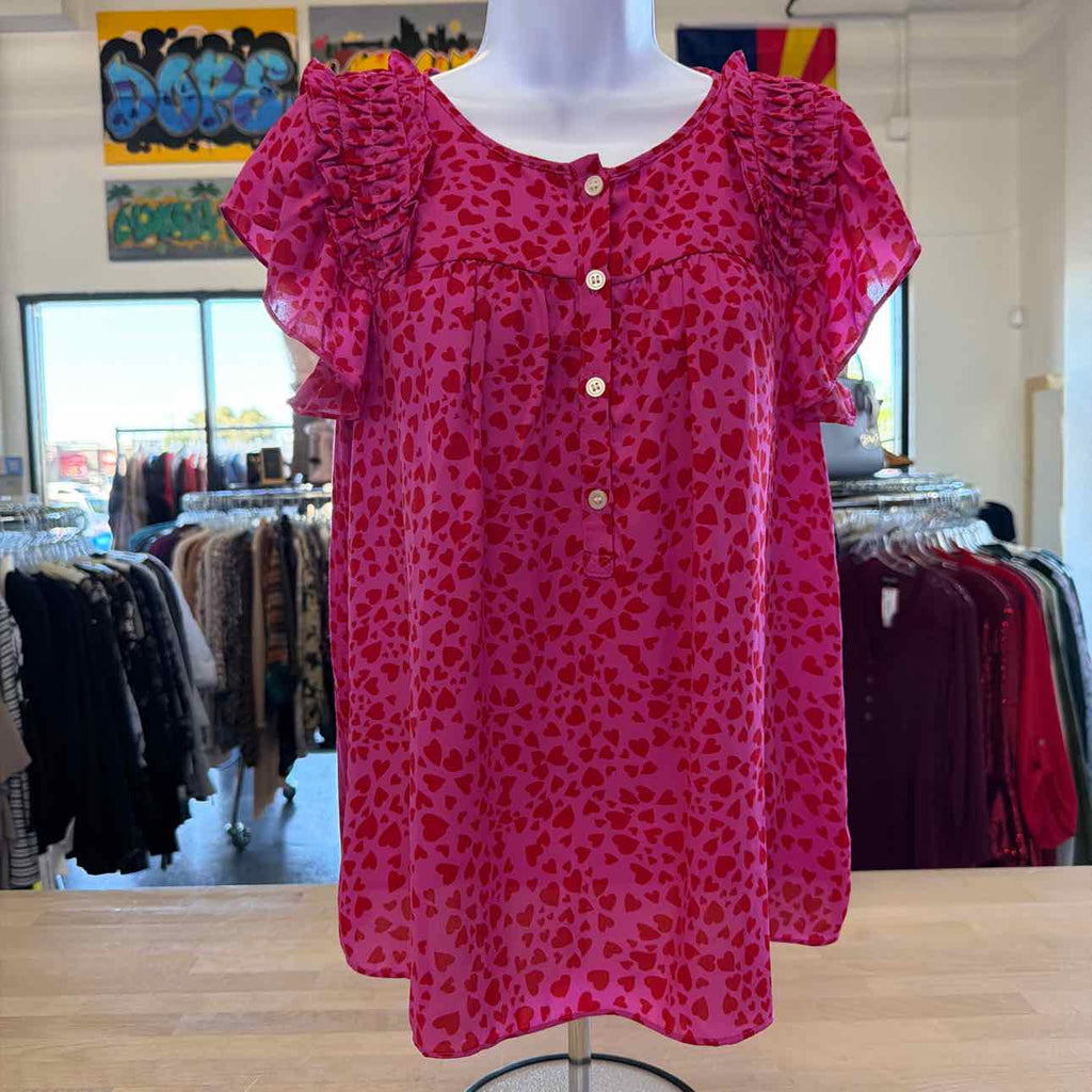 Loft Size S Pink/Red Preloved Blouse