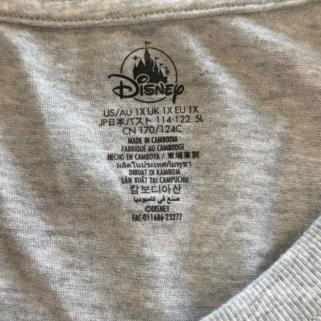 Disney Size 1X Gray Used T-shirt